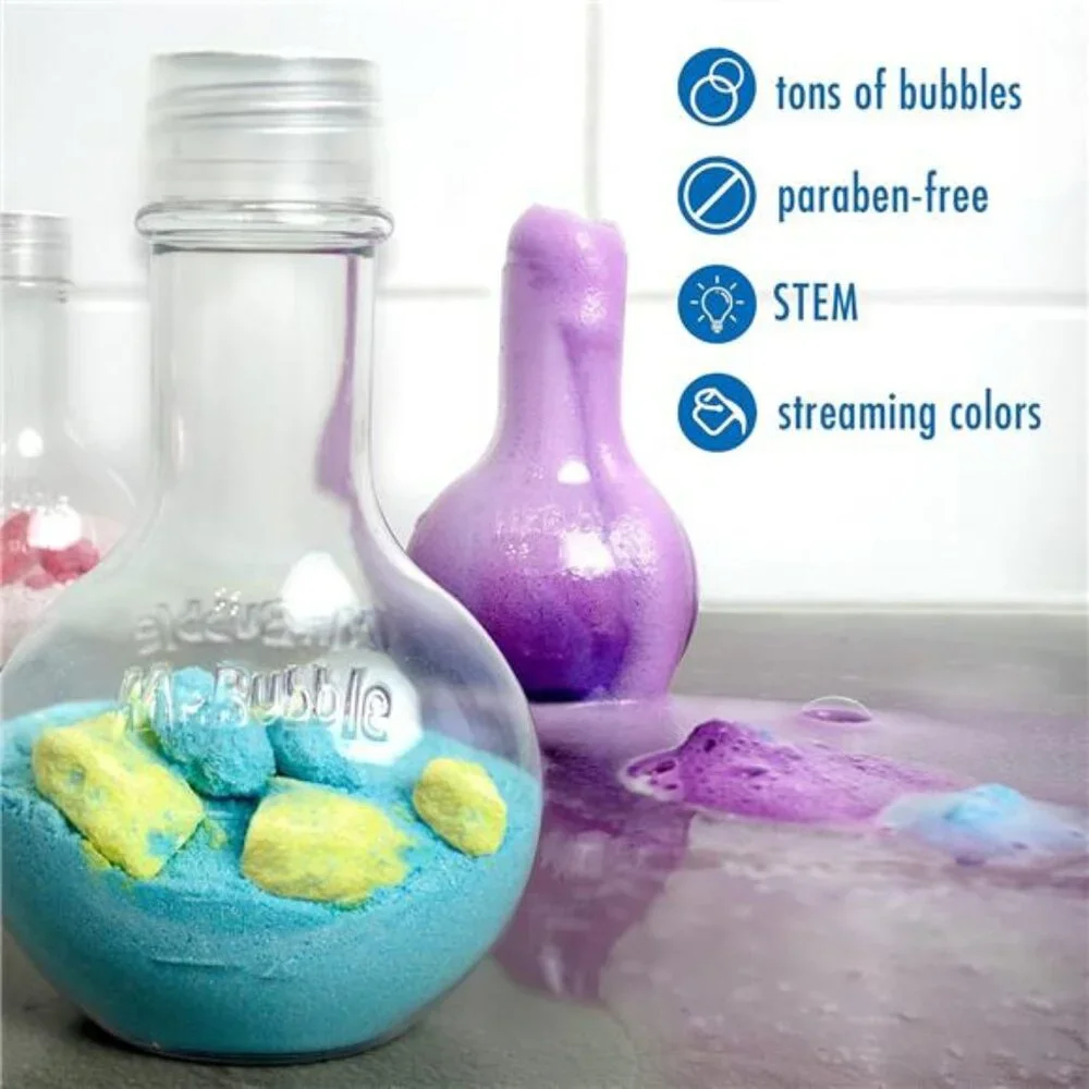 4Pc Kids Bath Bomb Potion Colorful Fizzy Fun Cool Foam and Bubble Science Beaker